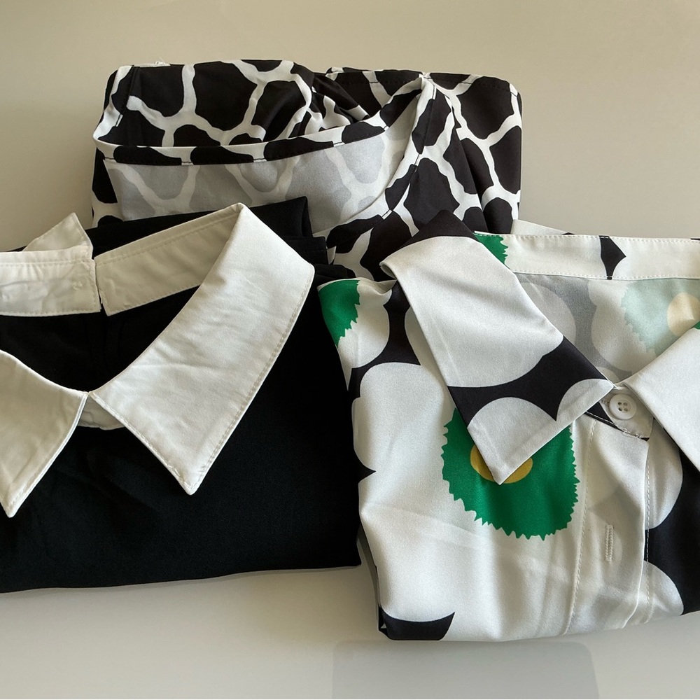 Stylish Black and White Patterned Shirts BUNDLE